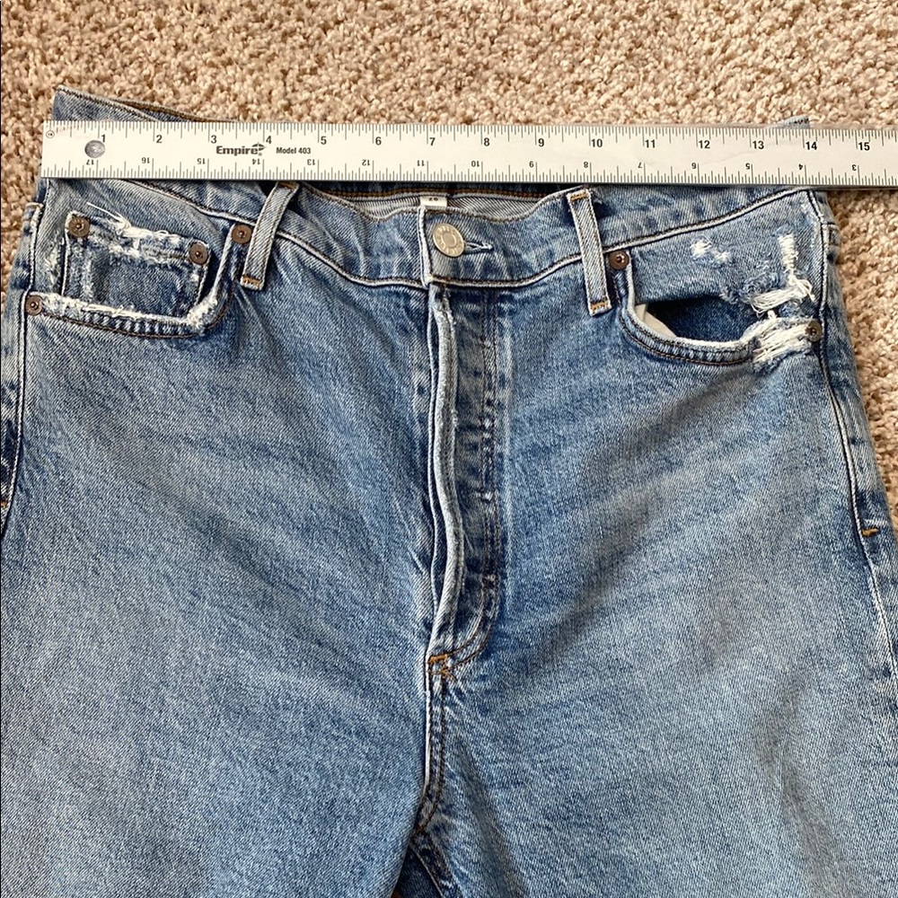 Agolde Nico HighWaist ButtonFly Distressed Jeans A093D-3002 Organic Cotton. 28 - Picture 13 of 15